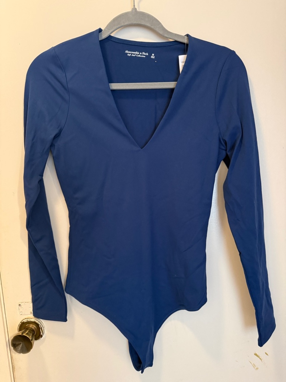 Abercrombie & Fitch Deep Blue V-Neck Long Sleeve Bodysuit